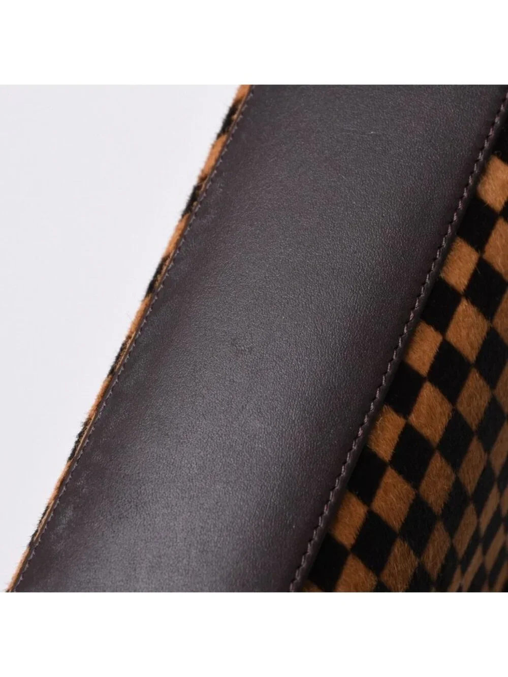 Louis Vuitton Lion Handbag Brown Leather Damier Sauvage Gold